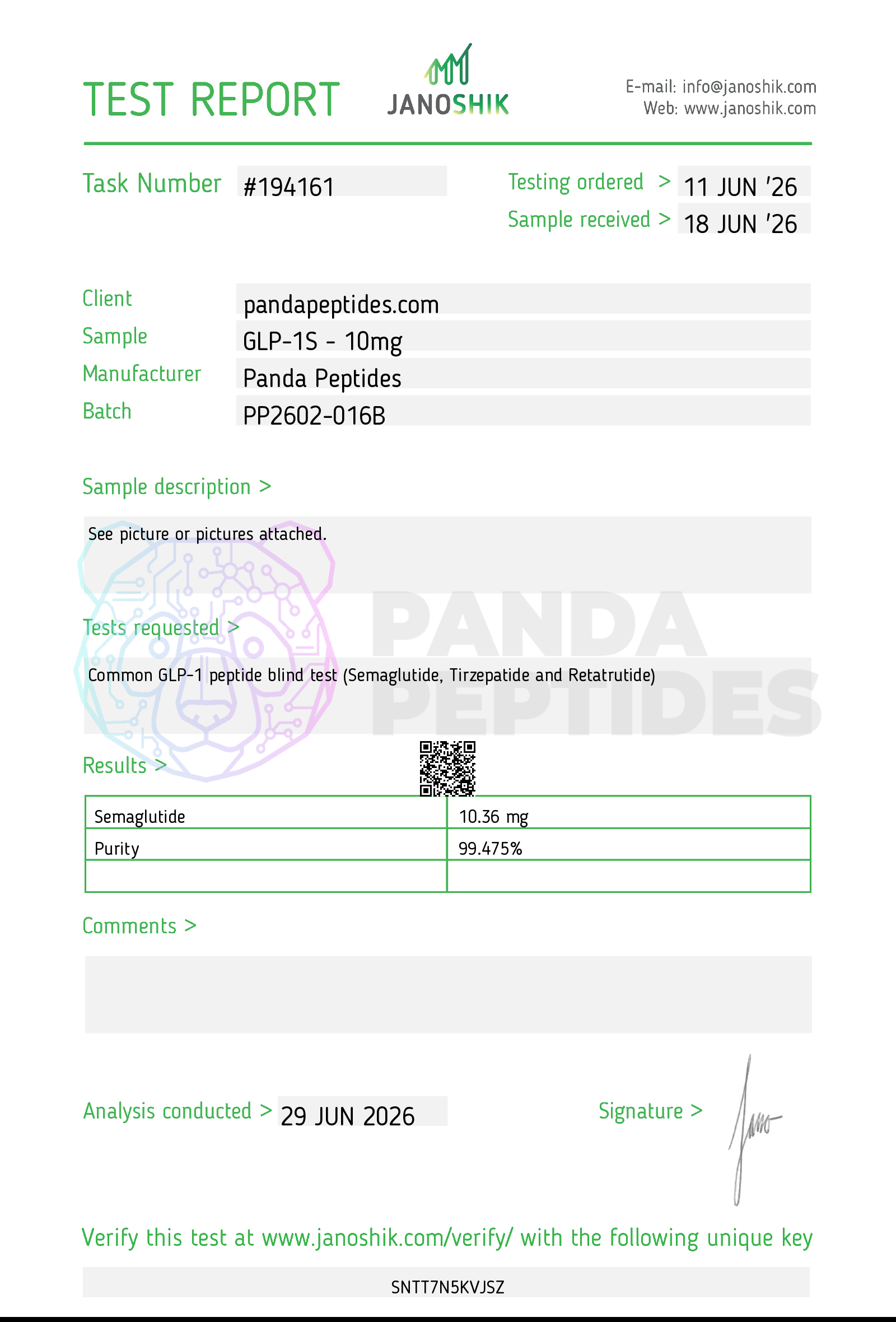 GLP-1S COA