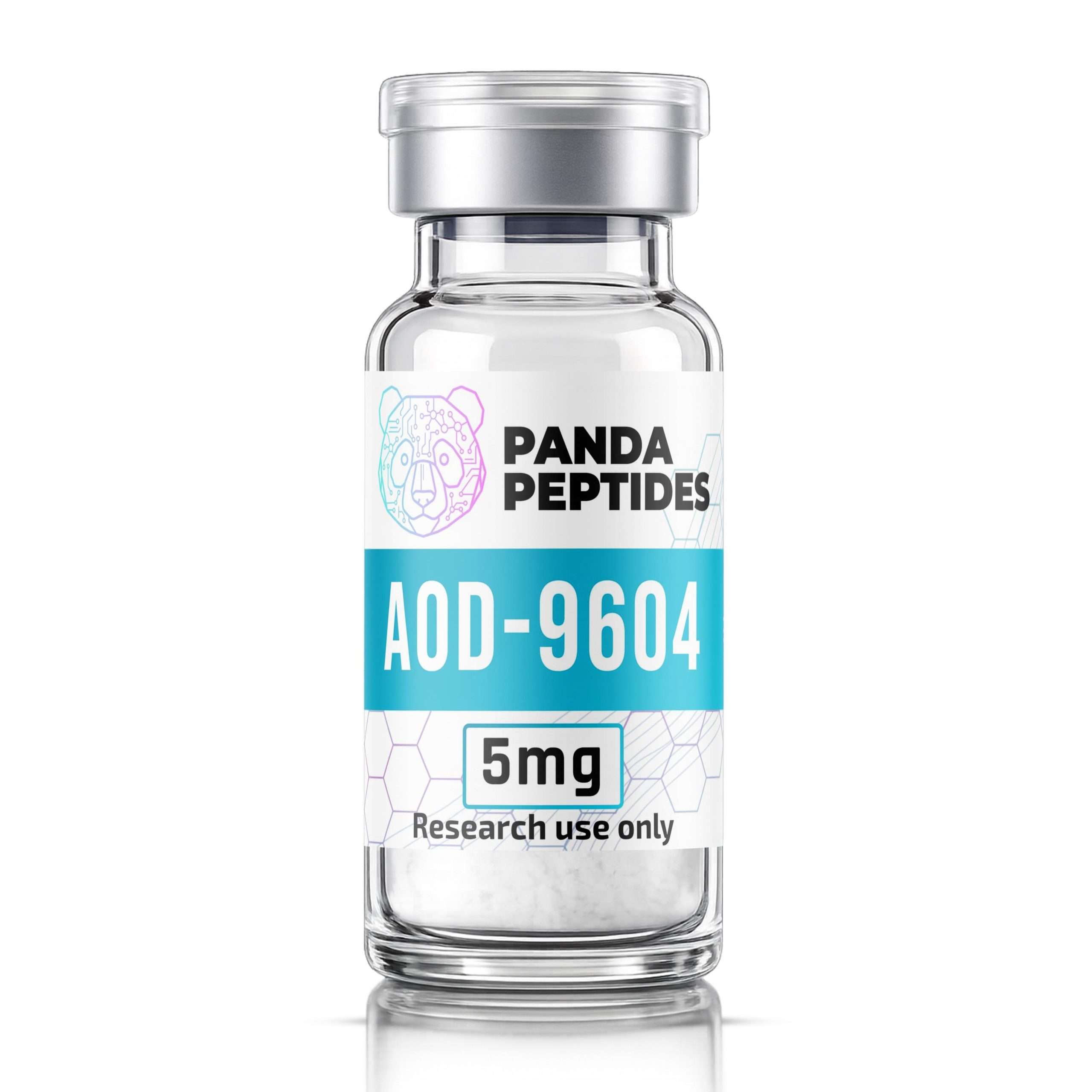 AOD-9604 - lyophilized powder research peptide vial by Panda Peptides