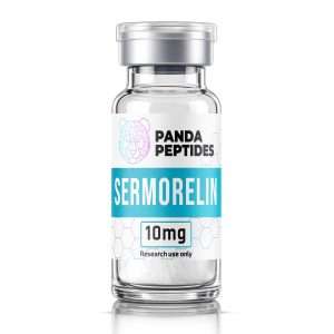 Sermorelin - lyophilized powder research peptide vial by Panda Peptides