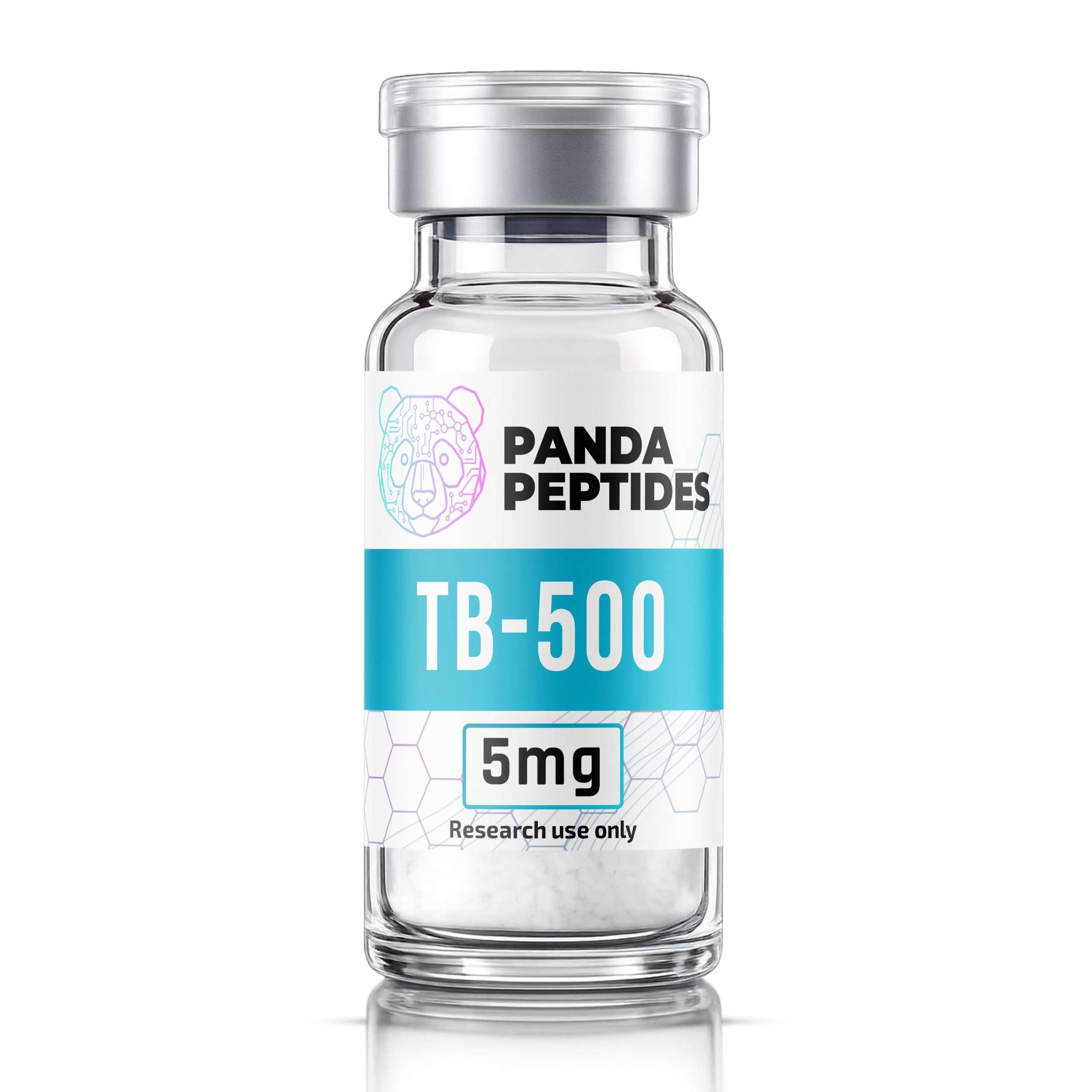 TB-500 - lyophilized powder research peptide vial by Panda Peptides