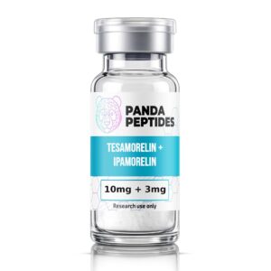 Tesamorelin 10mg and Ipamorelin 3mg research peptide blend vial